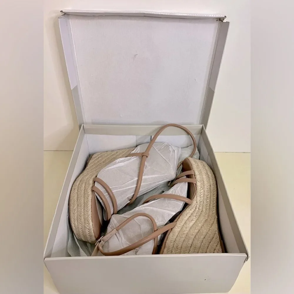 NWB BP. Cohan Espadrille Platform Wedge Sandal in Tan Mocha at Nordstrom size 9